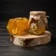 Branded jars with honey